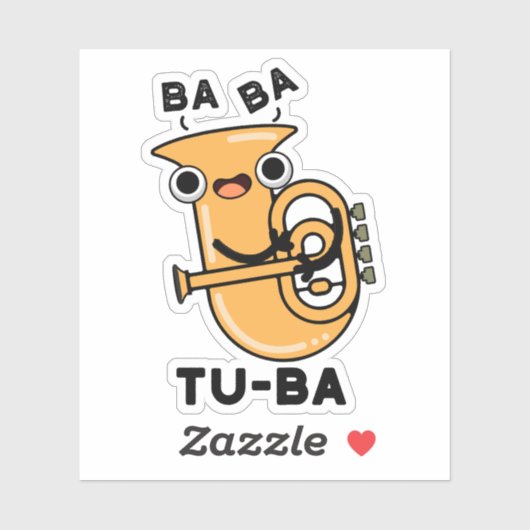 Tu-ba Funny Tuba Puns Aufkleber (Blatt)