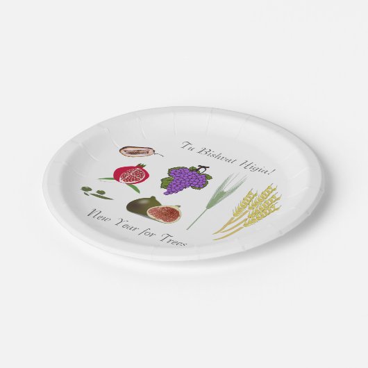 Tu Bishvat Pappteller (Schrägansicht)