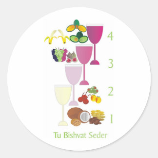 Tu Bishvat Seder Runder Aufkleber