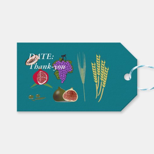 Tu B'Shvat Geschenkanhänger (Vorderseite (Horizontal))