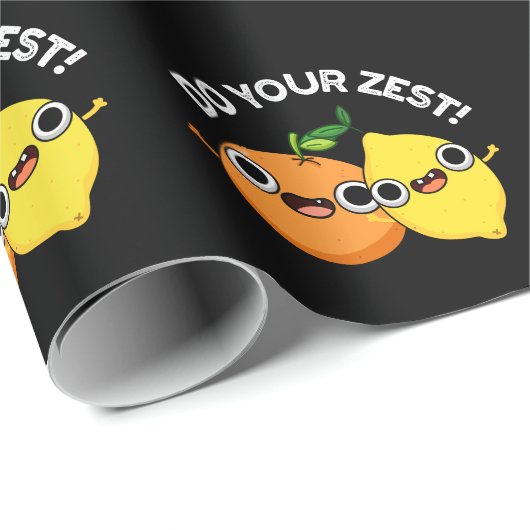 Tu dein Zest Funny Citrus Fruit Pun Dark BG Geschenkpapier (Rolleneckpunkt)
