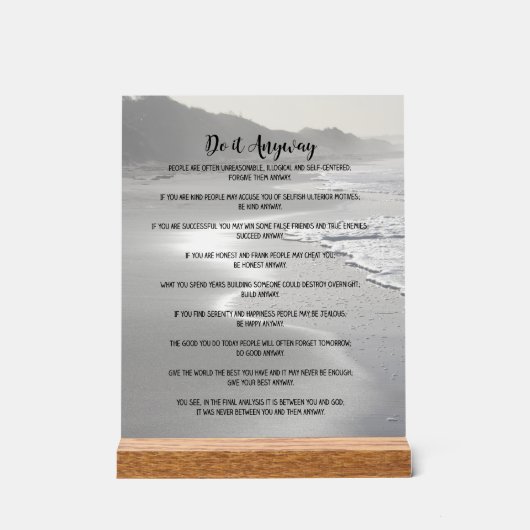 Tu es auf jeden Fall Misty Ocean Beach Acrylschild (Vorderseite)