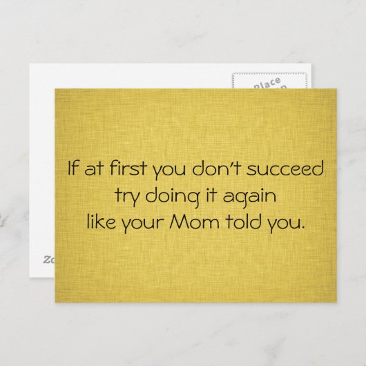 Tu es, wie deine Mama dir gesagt hat Postkarte (Vorne/Hinten)