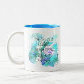 "Tu etwas Kreatives im Alltag" Zweifarbige Tasse (Links)
