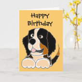 TU - Funny Bernese Mountain Hund Original Kunst Karte (Gelbe Blume)