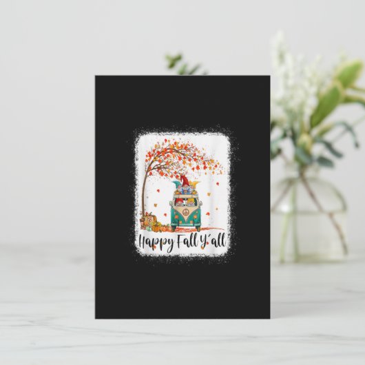 Tu Happy Fall Y'all Thanksgiving Gnome Lover Costu Einladung (Stehend Vorderseite)