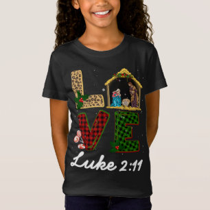 Tu Leopard Kariert Weihnachtskrippen Christus T-Shirt