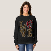 Tu Liebe Leopard Kariert 4. Klasse BAck to School Sweatshirt (Vorne ganz)