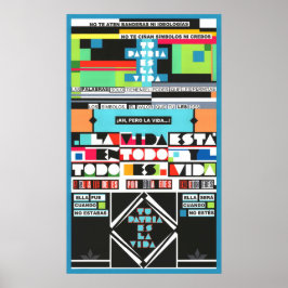 TU PATRIA ES LA VIDA Farbiges spanisches Gedicht Poster