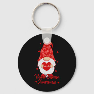 Tu Red Ribbon Gnome Herzerkrankungen Aufklärungsge Schlüsselanhänger