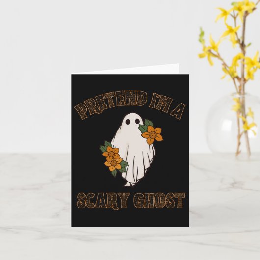 Tu so, als wäre ich ein Beängstigendes Ghost Hallo Karte (Gelbe Blume)