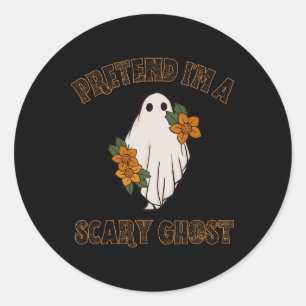 Tu so, als wäre ich ein Beängstigendes Ghost Hallo Runder Aufkleber
