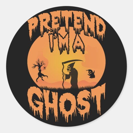 Tu so, als wäre ich ein Ghost-Sticker Runder Aufkleber (Vorderseite)