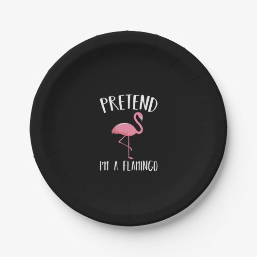 Tu so, als wäre ich ein rosa Flamingo-Funny Hallow Pappteller (Vorderseite)