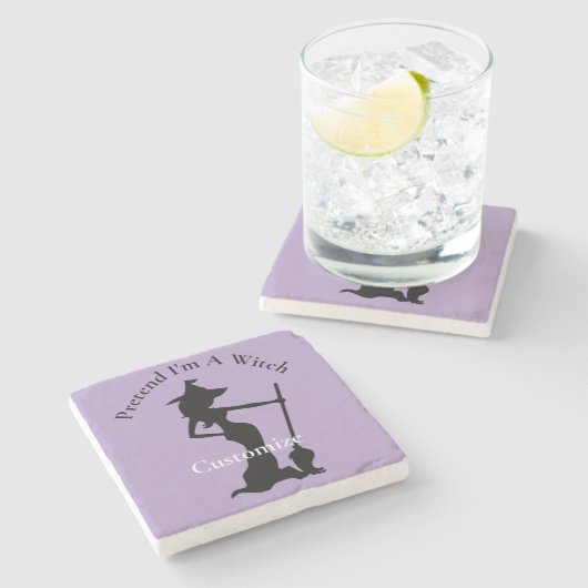 Tu so, als wäre ich eine Hexe Thunder_Cove Steinuntersetzer (Seitenansicht)