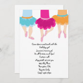 Tu Tu Ballet Girls Einladung (Vorne/Hinten)