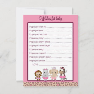 Tu Tu Niedlich Ballerina Baby Dusche Wünsche für B Hinweiskarte