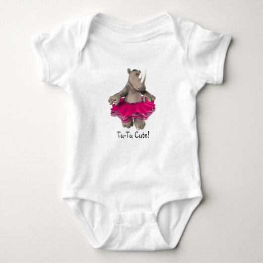 Tu-Tu niedlich! Rhino-Baby-T - Shirt-Weiß Baby Strampler (Vorderseite)