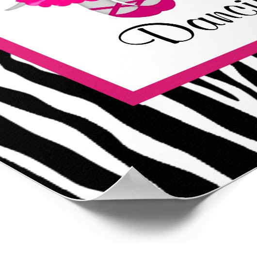 Tu Tu Niedliche Ballerina Art Papa Zebra Poster (Ecke)