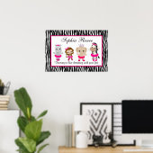 Tu Tu Niedliche Ballerina Art Papa Zebra Poster (Heimbüro)