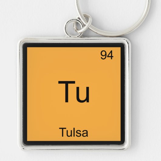 Tu - Tulsa City Chemistry Element Symbol T - Shirt Schlüsselanhänger (Vorne)