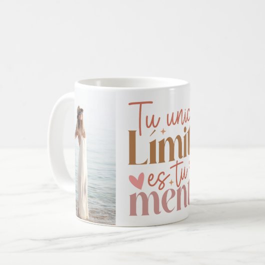 "Tú Unico Limite es Tu Mente" Custom Fotos Boho Kaffeetasse (Vorderseite Links)