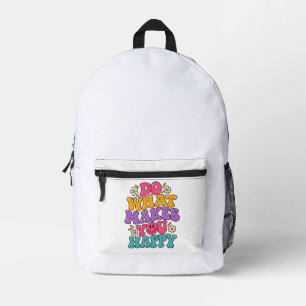 Tu, was dich glücklich macht – Farbige Retro-Posit Bedruckter Rucksack