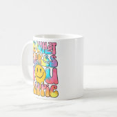 Tu, was dich glücklich macht, Retro Hippie Happy F Kaffeetasse (Vorderseite Links)