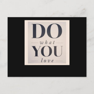 Tu, was du liebst Retro-Vintage-Plakat Postkarte