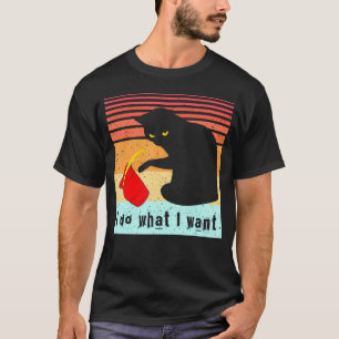 Tu, was ich Black Cat Red Cup Gewollt habe, lustig T-Shirt