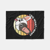 Tu, was ich Französisch Retro Französisch Bulldog  Fleecedecke (Vorderseite (Horizontal))