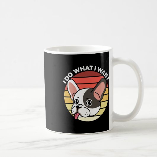 Tu, was ich Französisch Retro Französisch Bulldog Kaffeetasse (Rechts)
