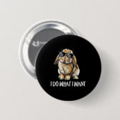 Tu, was ich Mini Holland Lop Bunny Rabbit Lover Ge Button (Vorne & Hinten)