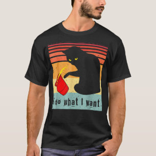 Tu, was ich nicht Vintagen BLack Cat Red C Up My C T-Shirt