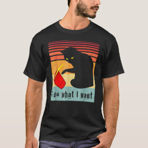 Tu, was ich nicht Vintagen BLack Cat Red C Up My C T-Shirt