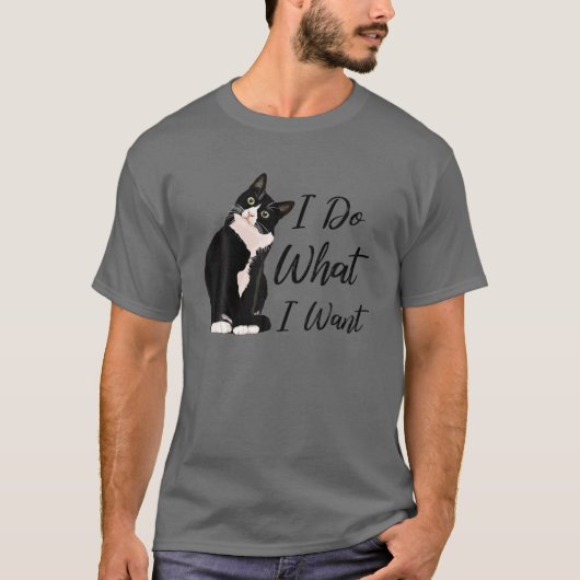 Tu, was ich Tuxedo Cat Mama Niedlich Funny Graphic T-Shirt (Vorderseite)