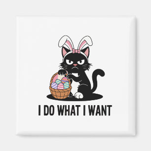 Tu, was ich Vintage Black Cat Funny Oaster Cat Gew Magnet