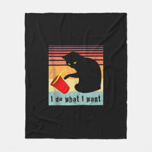Tu, was ich Vintage Black Cat Red Cup Funny Gewoll Fleecedecke