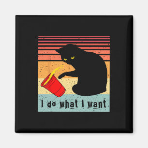 Tu, was ich Vintage Black Cat Red Cup Funny Gewoll Magnet