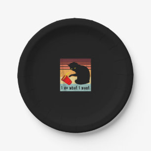 Tu, was ich Vintage Black Cat Red Cup Funny Gewoll Pappteller