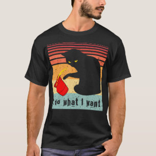 Tu, was ich Vintage Black Cat Red Cup Funny Gewoll T-Shirt