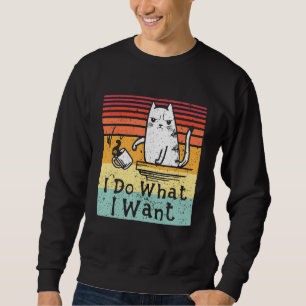 Tu, was ich Vintage Pet Lovers Funny Cat Sarcas Ge Sweatshirt