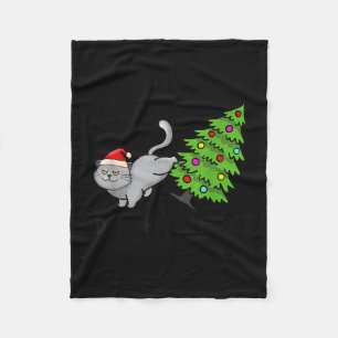 Tu, was ich Weihnachts Cat Xmas Tree Funny Gewollt Fleecedecke