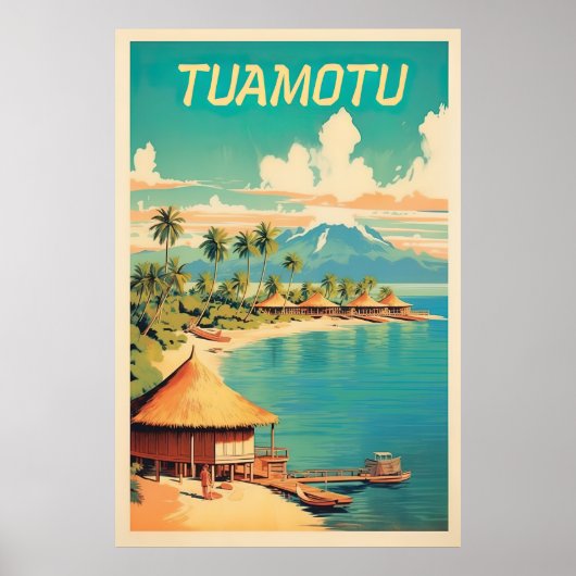 Tuamotu, Französisch-Polinesien, Reisen Poster (Vorne)