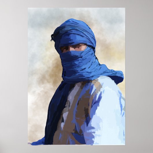 Tuareg in Blau Poster (Vorne)