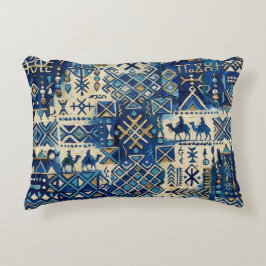 Tuareg Tifinagh Patchwork-Wurfkissen | Saharan I Dekokissen