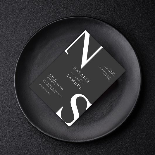 Tuatara Minimalistisch & elegant kühne erste Hochz Einladung