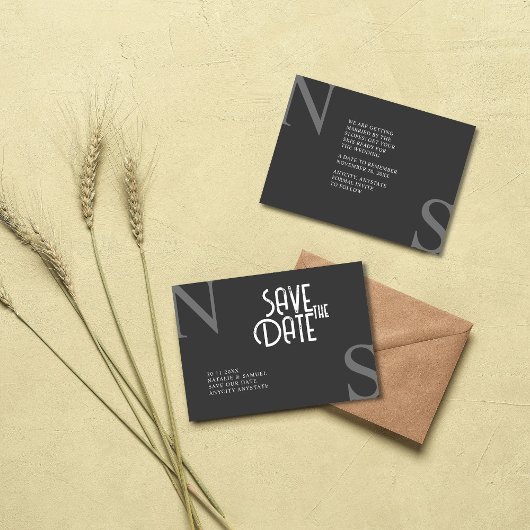 Tuatara Minimalistisch & elegant kühne Initialen H Save The Date