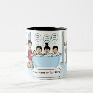 Tub Time - 2 Jungs, 1 Mädchen, Single Vater Cartoo Zweifarbige Tasse