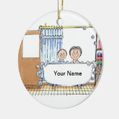 Tub Time - Ein Kind mit Mama Keramikornament (Links)